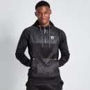 11 Degrees Half Zip Printed Panel Hoodie - Black