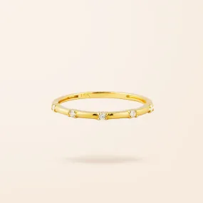 14K Gold Five Diamond Ring