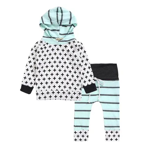 2 Piece Baby Boy Hooded Shirt and Pants Set