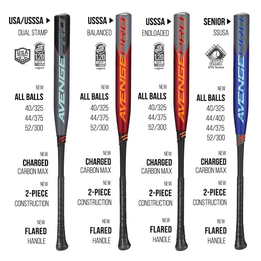 2023 AXE Avenge Pro FLARED Balanced NSA USSSA Slowpitch Softball Bat: L154K-FLR