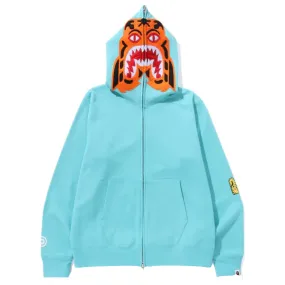 A BATHING APE TIGER FULL ZIP HOODIE - GREEN