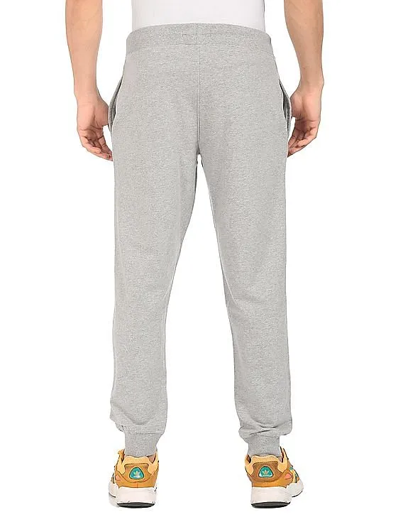 Aeropostale Men Grey Drawstring Waist Heathered Joggers