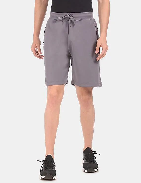 Aeropostale Men Grey Elasticized Drawstring Waist Solid Shorts