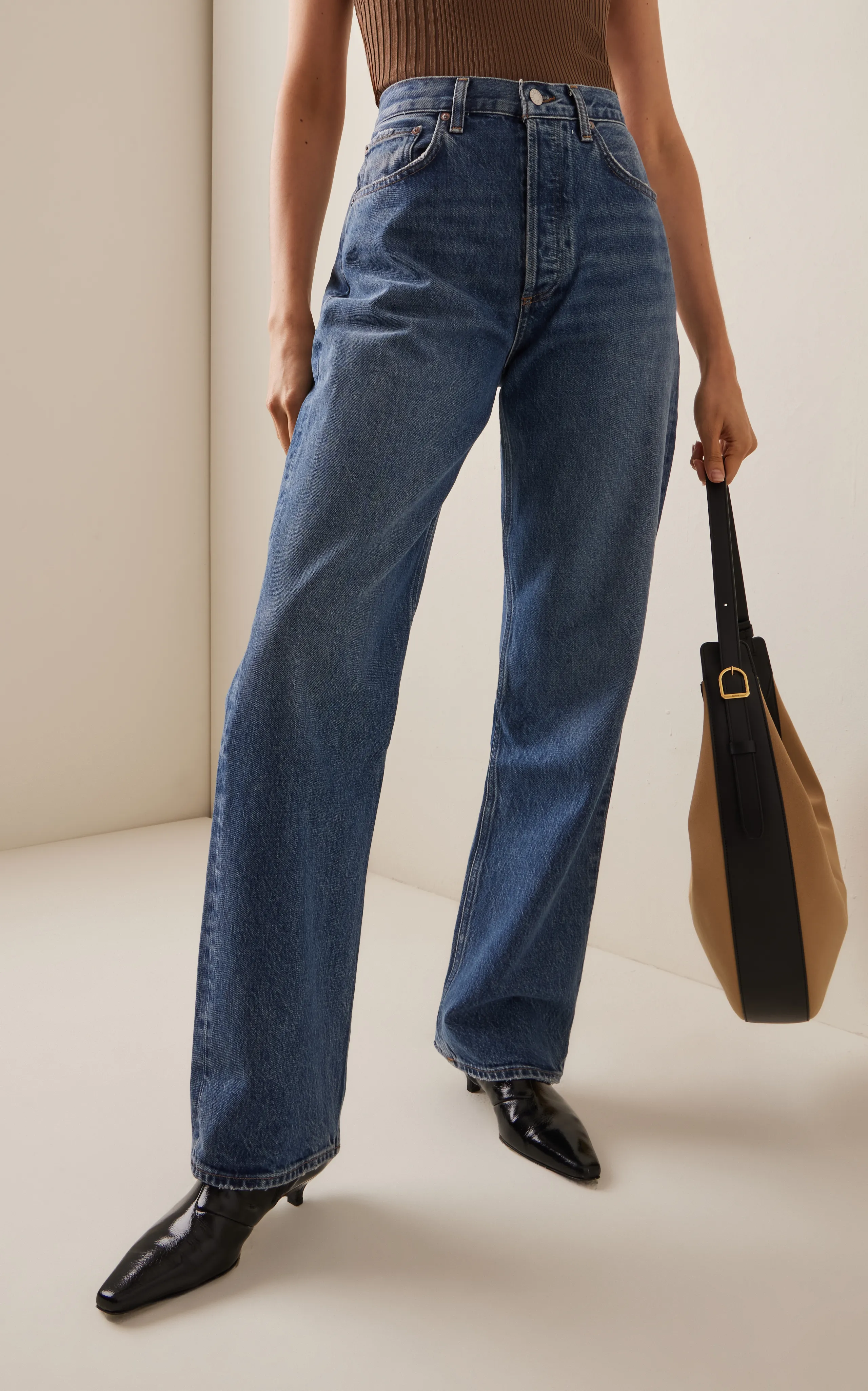 Agolde Kelly Rigid Low-Rise Straight-Leg Jeans