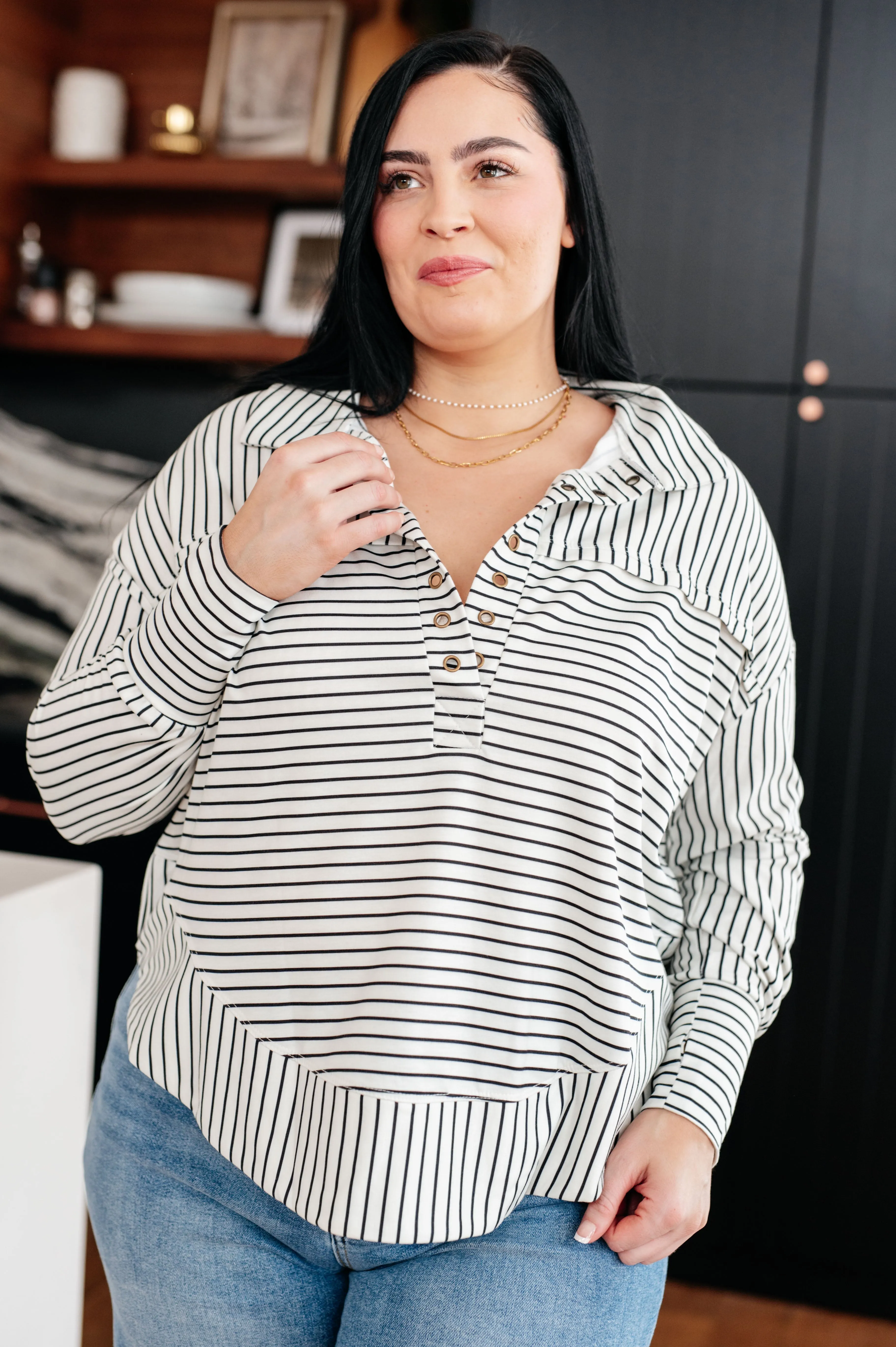 Aisha Striped  Pullover