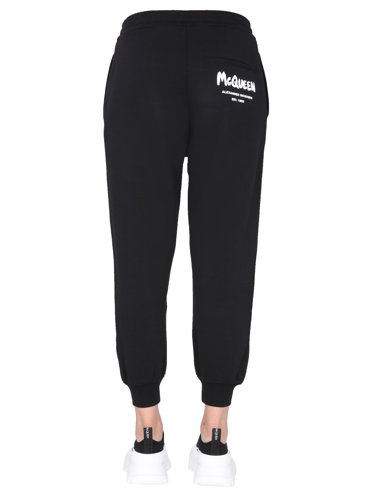 ALEXANDER McQUEEN    COTTON JOGGING PANTS WITH LOGO PRINT