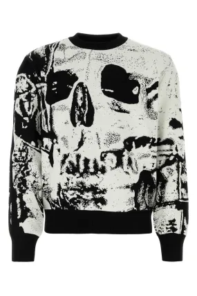 Alexander Mcqueen Embroidered Cotton Blend Sweater