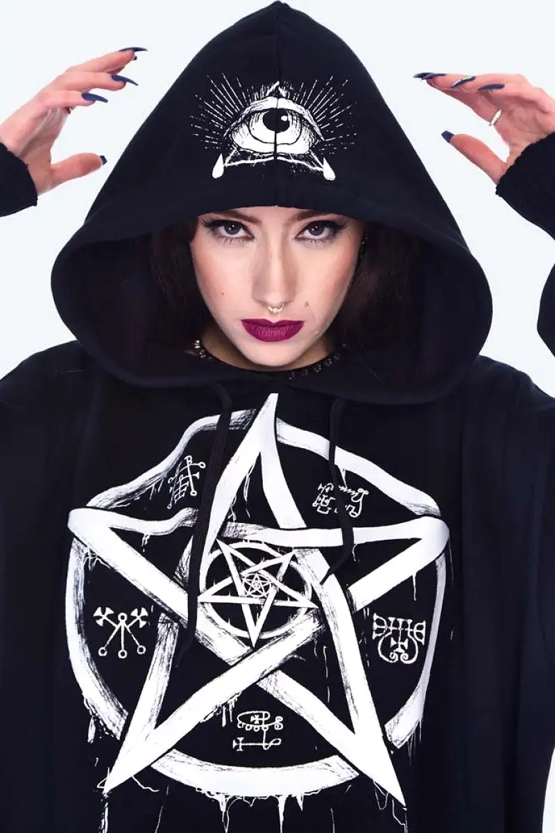 All Seeing Spirit Printed Oversized Hoodie