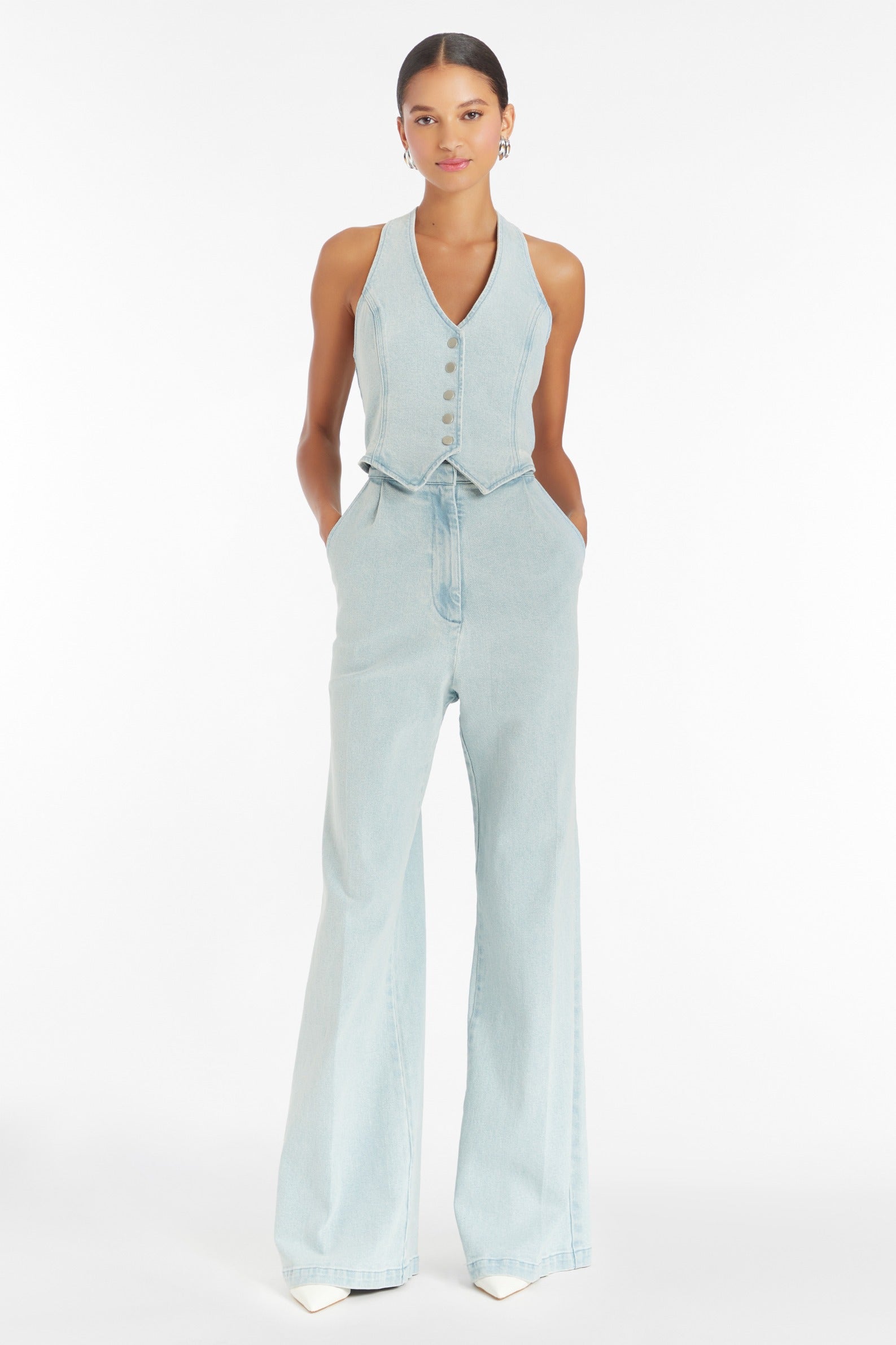 Amanda Uprichard - Ethan Denim Jumpsuit - Iceberg