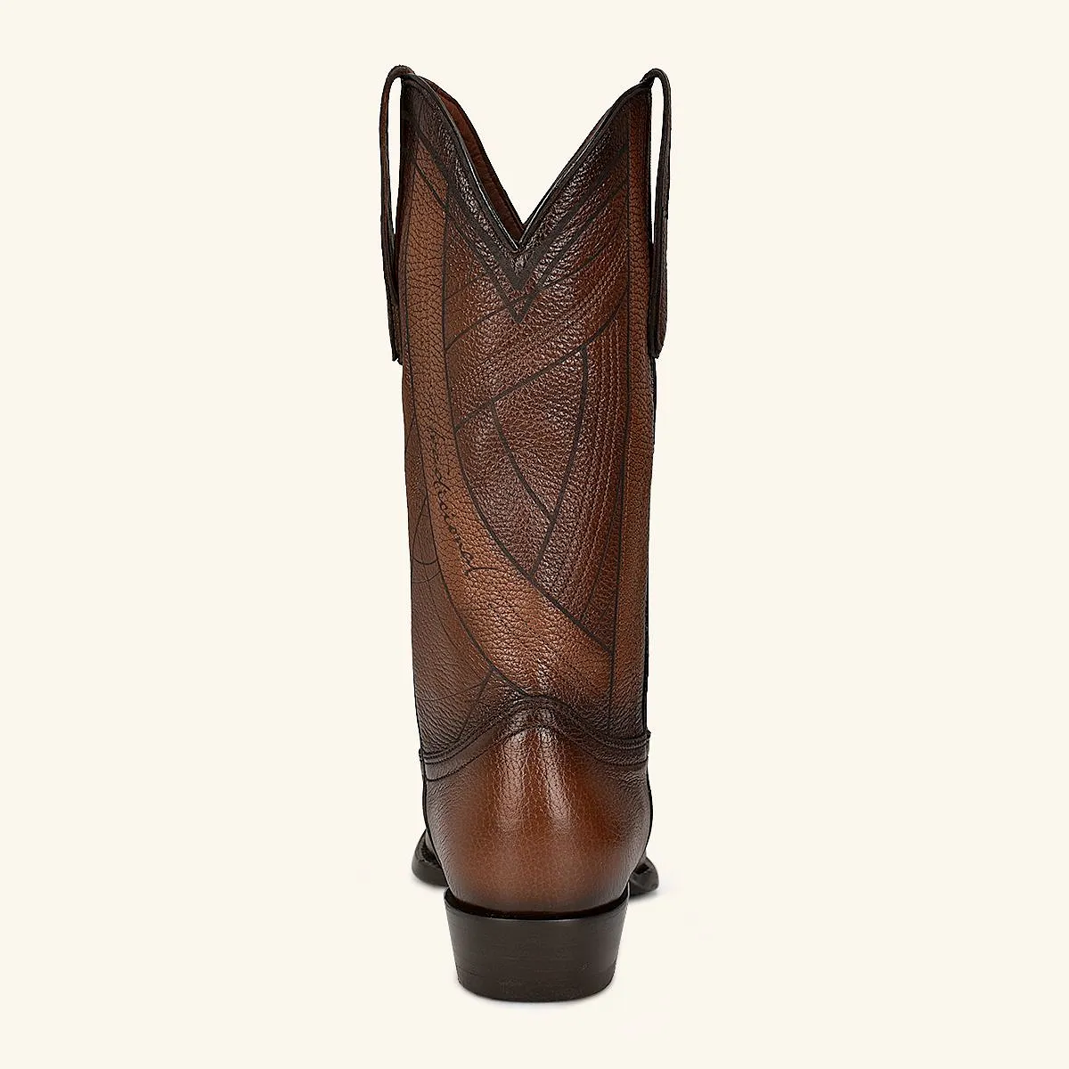 B22PVE - Cuadra brown dress cowboy deer leather boots for men