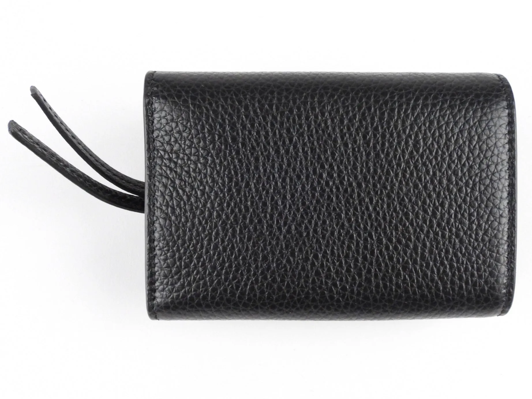 Balenciaga Black Grained Leather Neo City Tri-Fold Mini Wallet