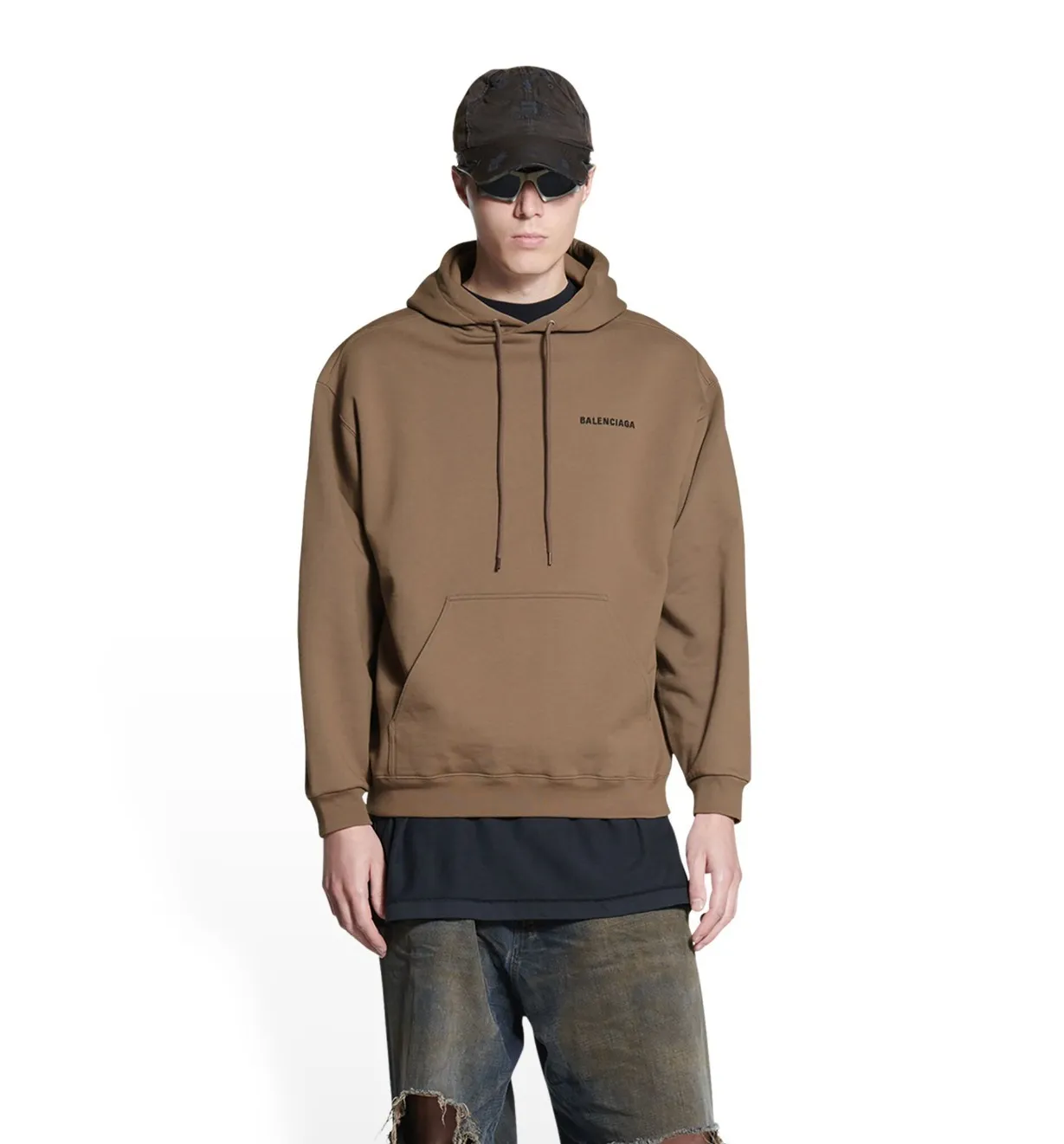 BALENCIAGA  |Men's logo hoodie medium fit  in green