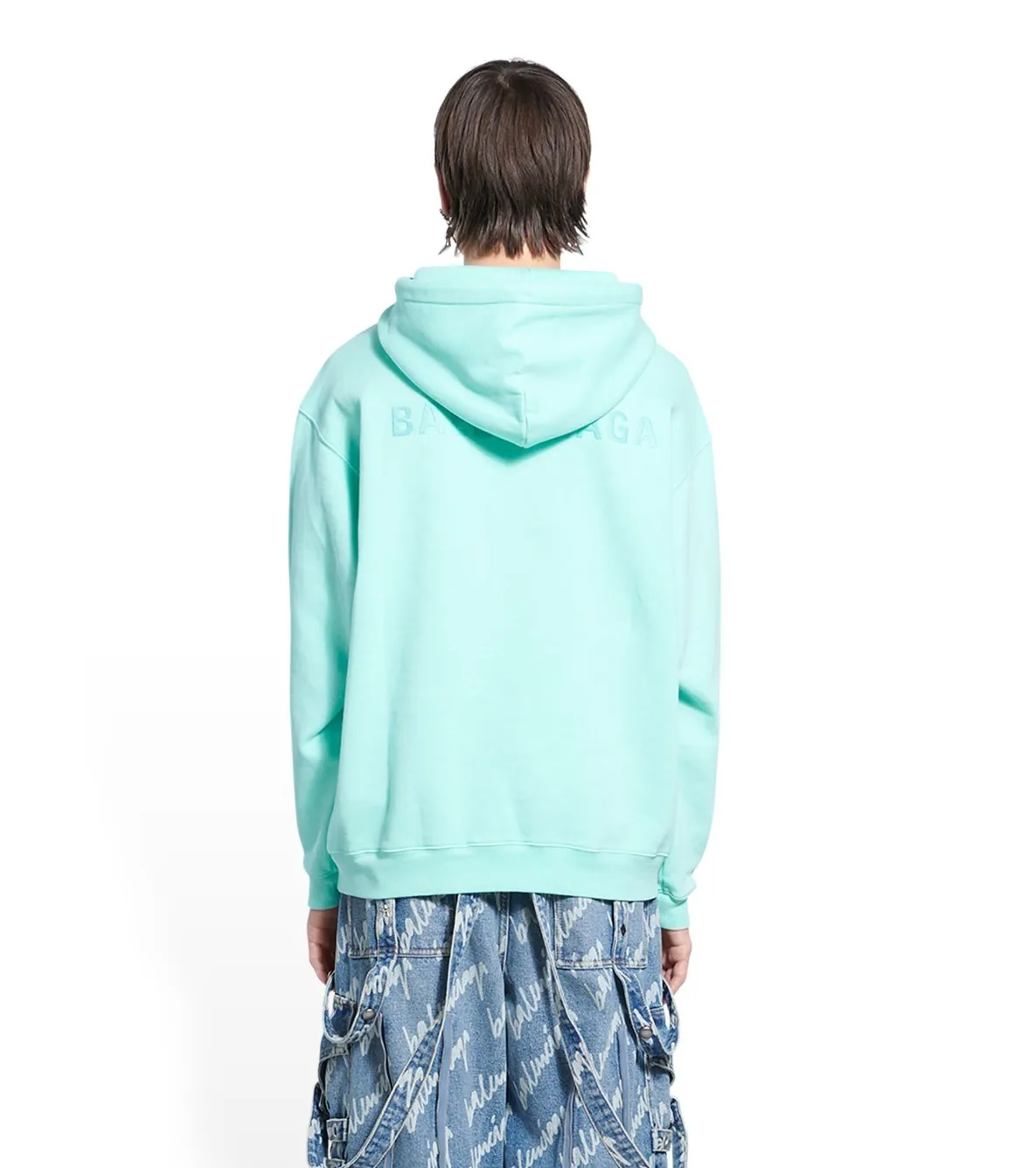 BALENCIAGA  |Men's logo hoodie medium fit  in green