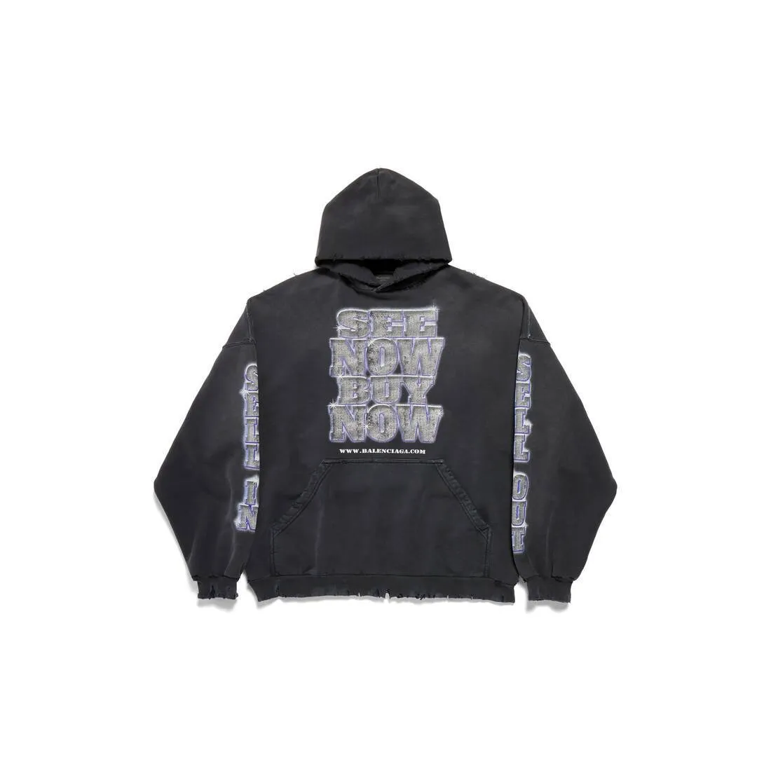 BALENCIAGA  |Men's Snbn Hoodie Large Fit in Black