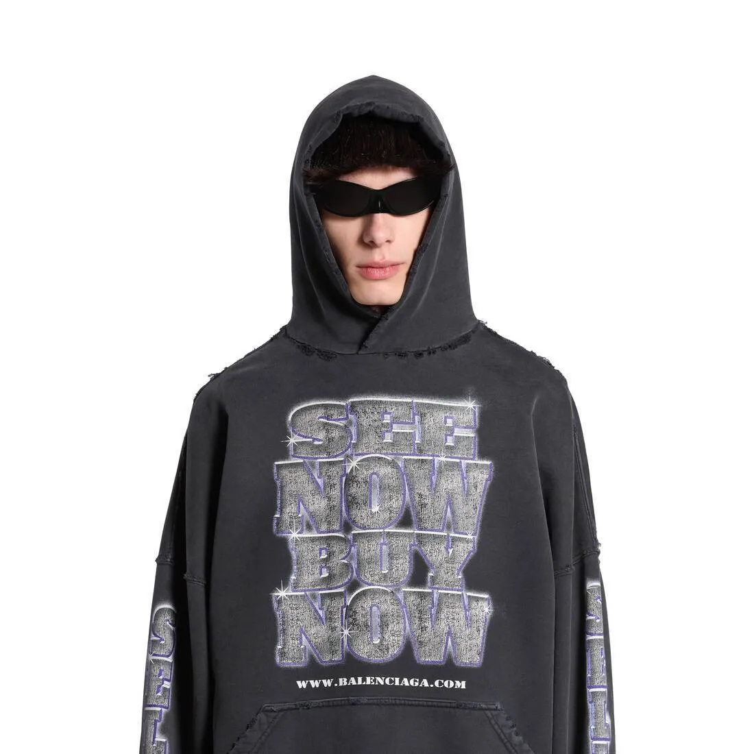 BALENCIAGA  |Men's Snbn Hoodie Large Fit in Black