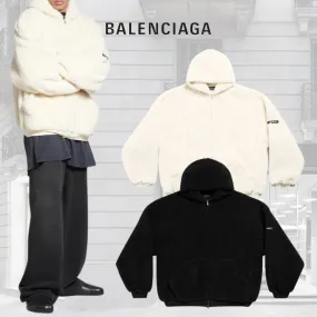 BALENCIAGA  |Outerwear Zip-up Hoodie in Light Beige