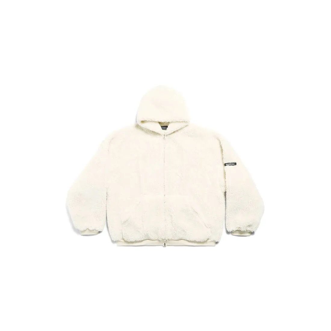 BALENCIAGA  |Outerwear Zip-up Hoodie in Light Beige