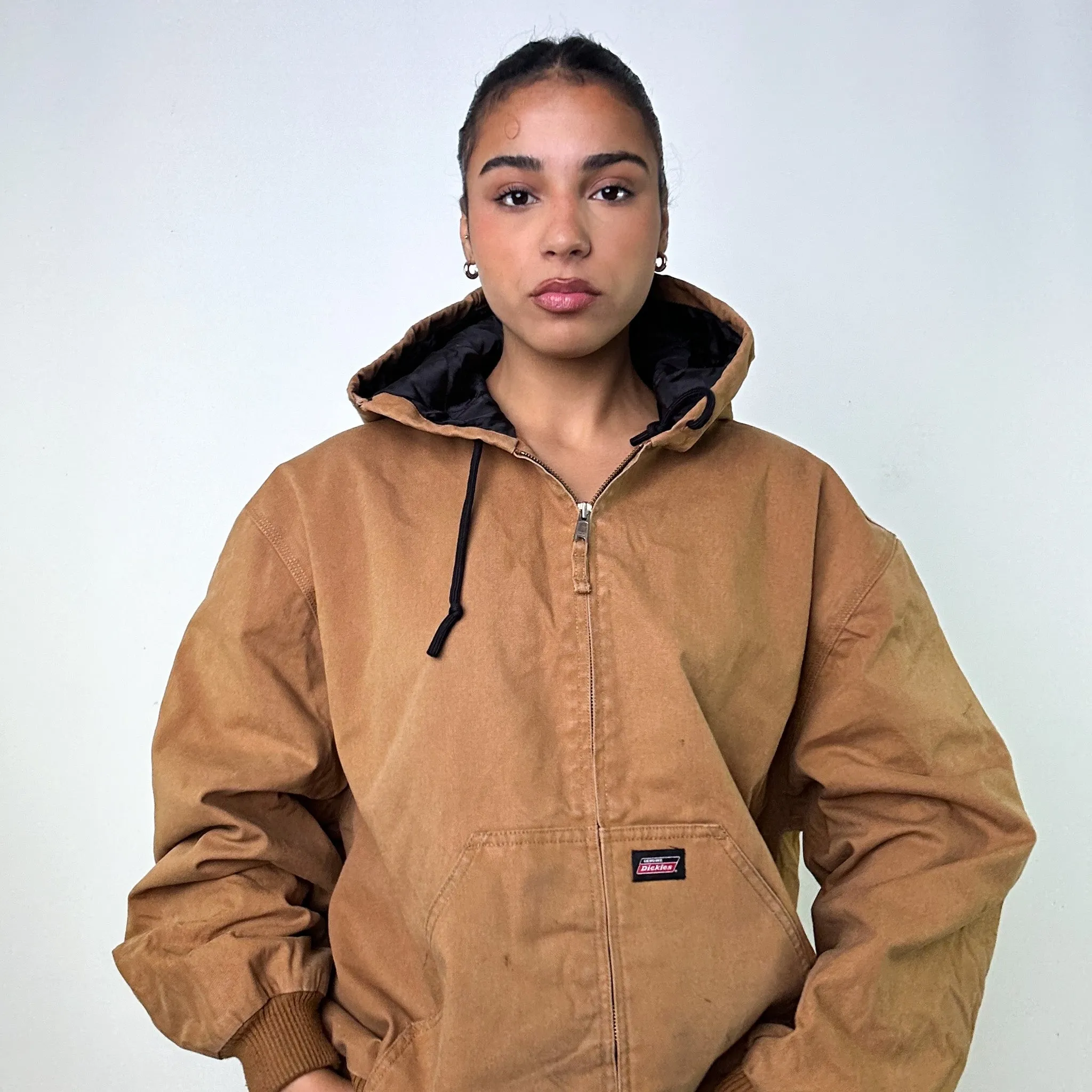 Beige Tan Vintage Dickies Active Workwear Jacket Coat (XL)