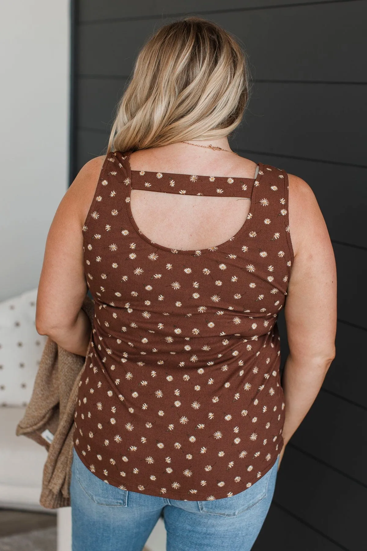 Beyond Precious Floral Tank Top- Brown