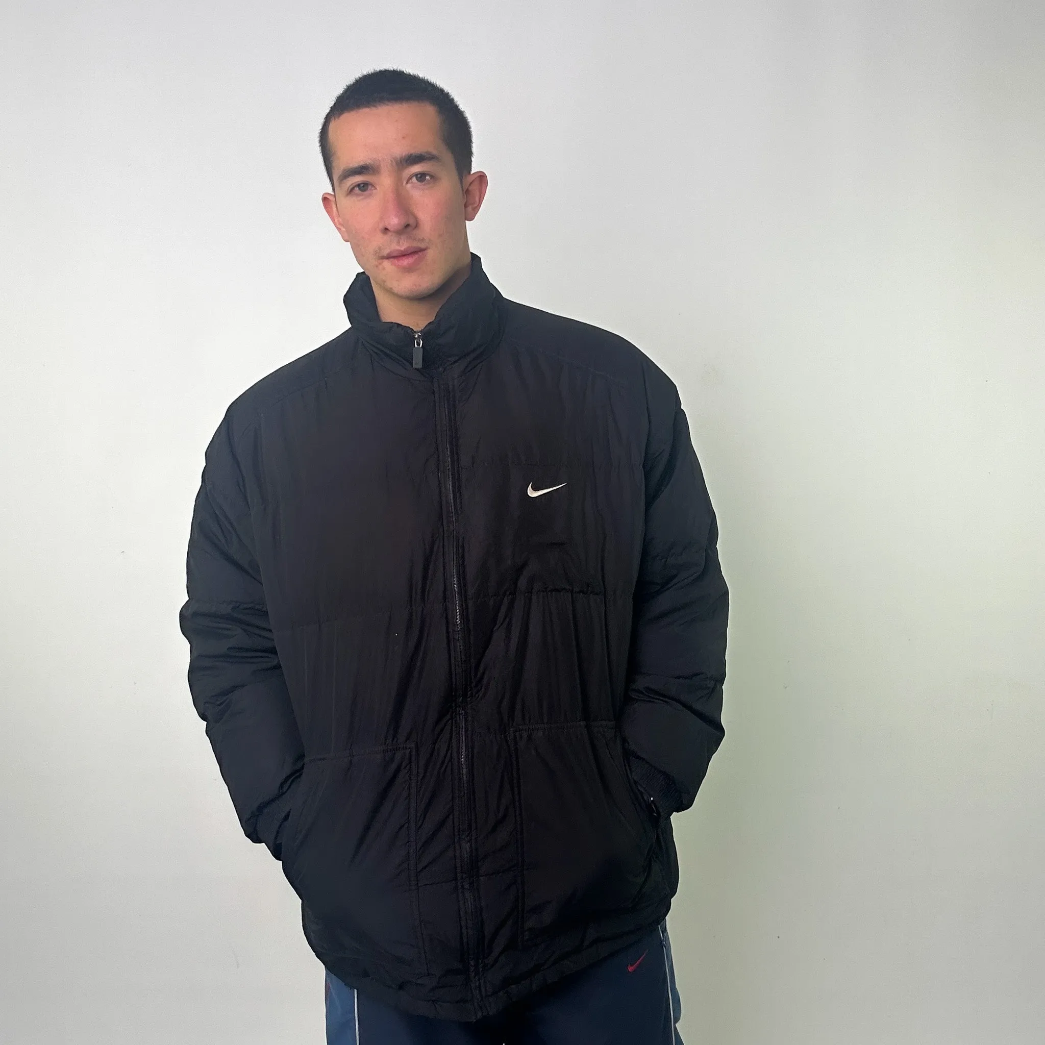 Black 90s NIKE Puffer Jacket Coat (XL)