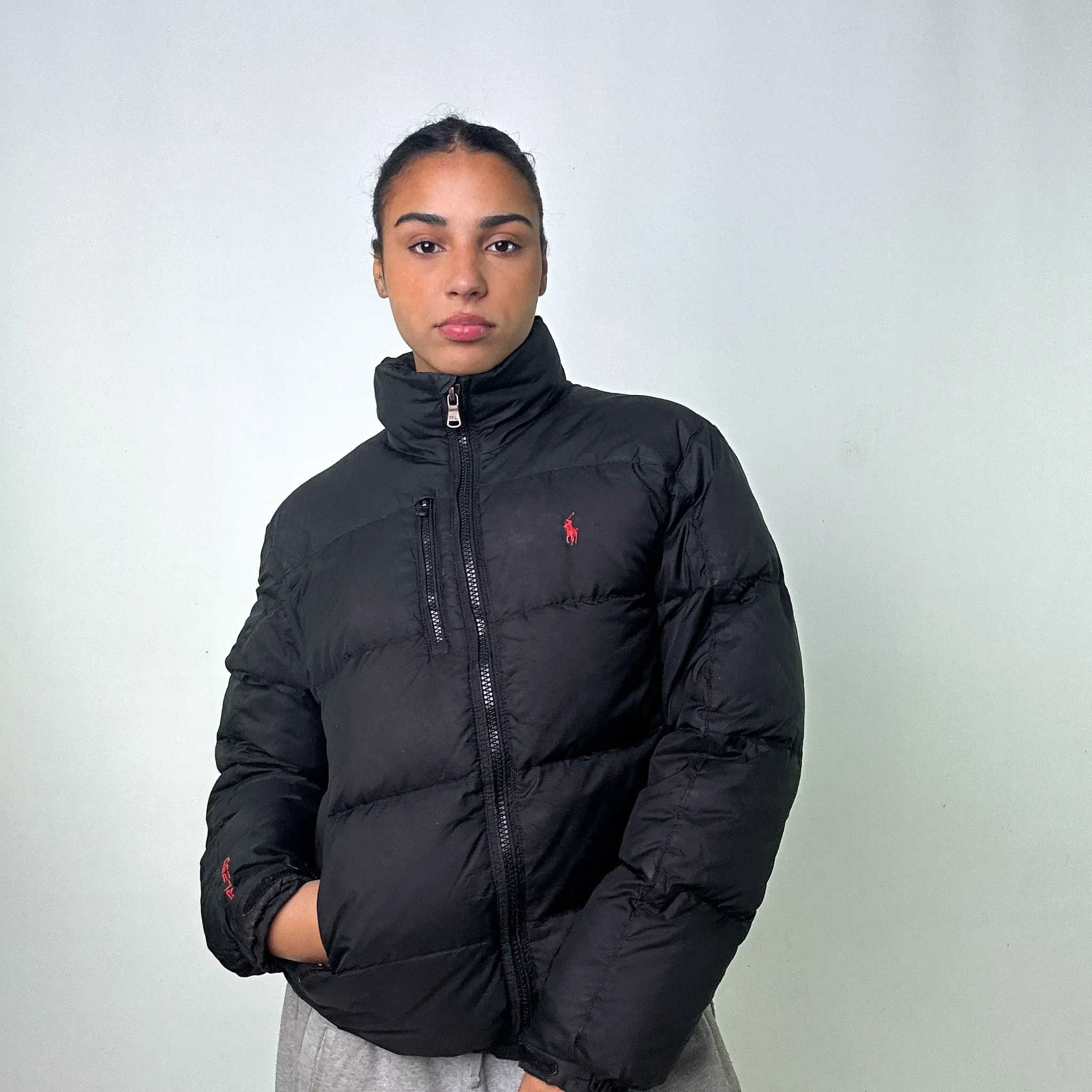 Black 90s Polo Ralph Lauren RL/250 Puffer Jacket Coat (S)