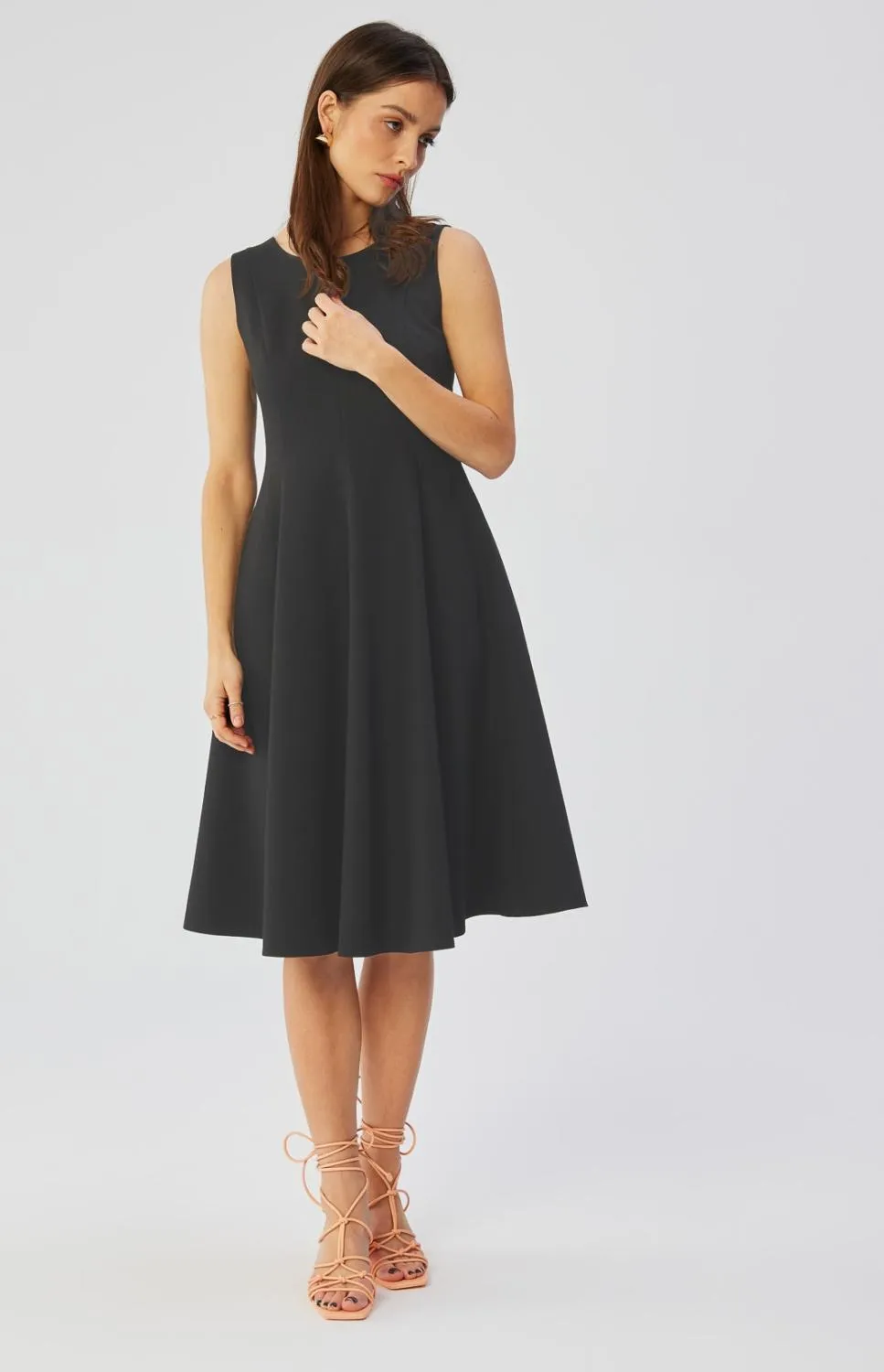 Black fit and flare dress