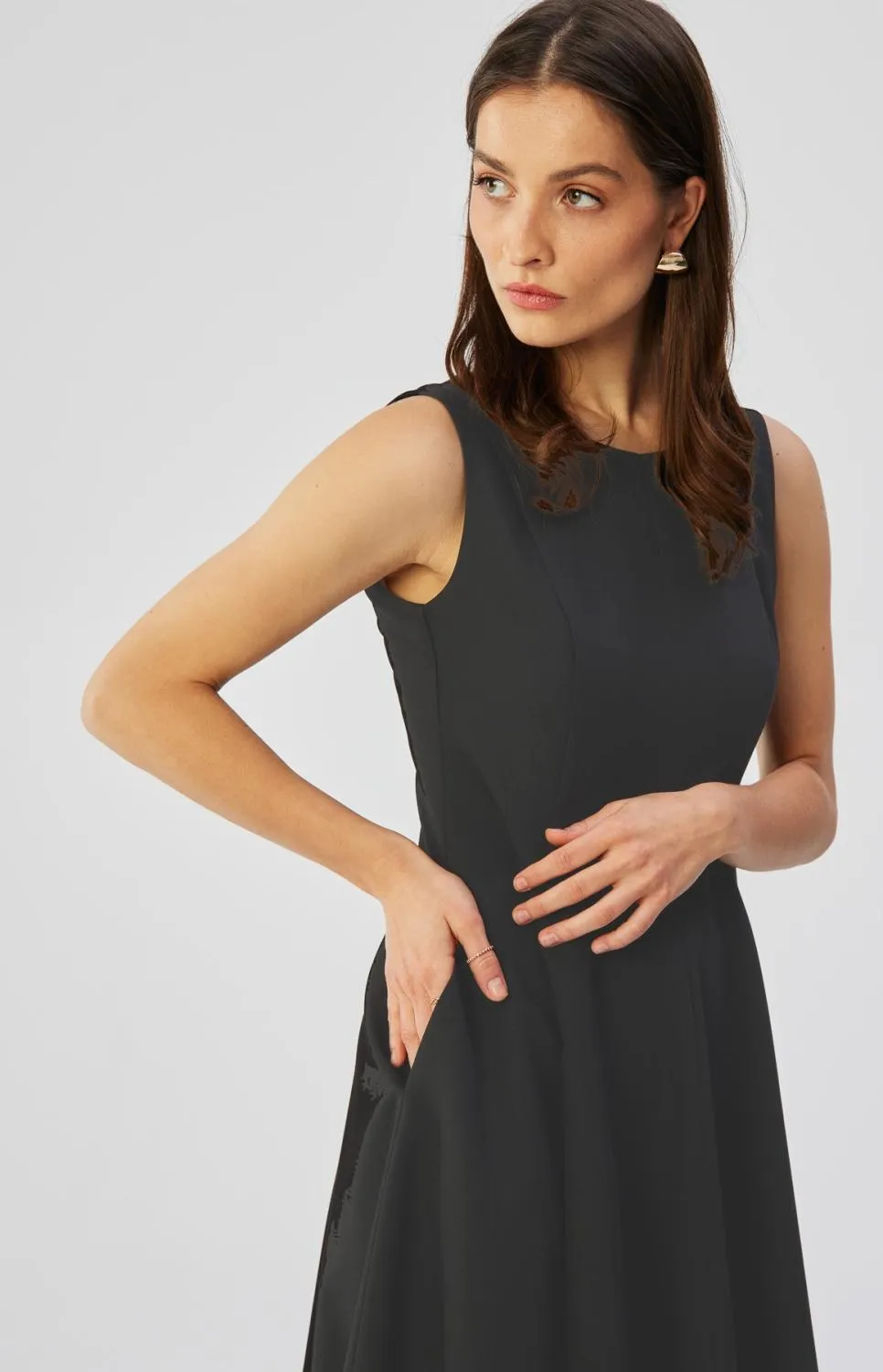 Black fit and flare dress