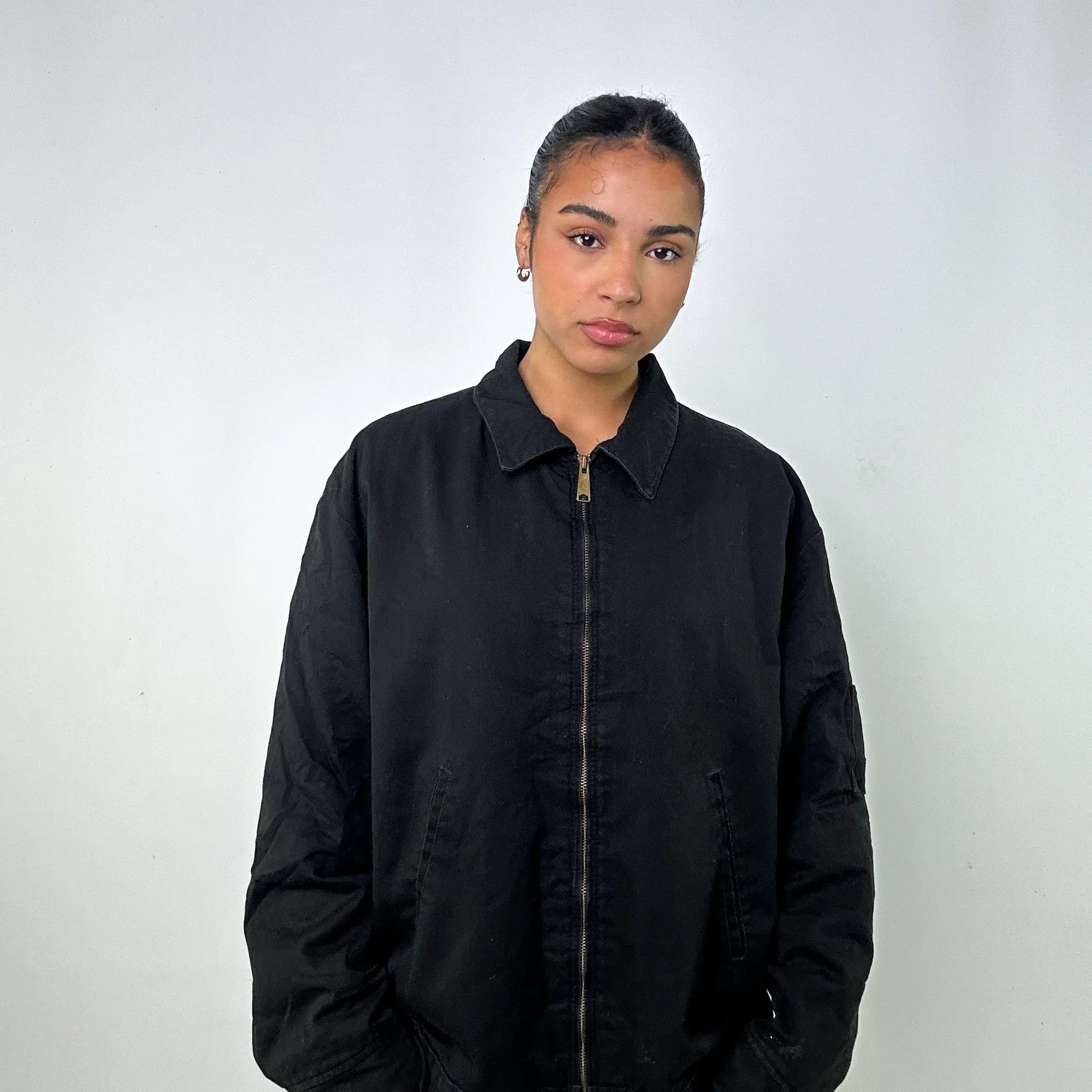 Black Vintage Dickies Bomber Workwear Jacket Coat (XL)