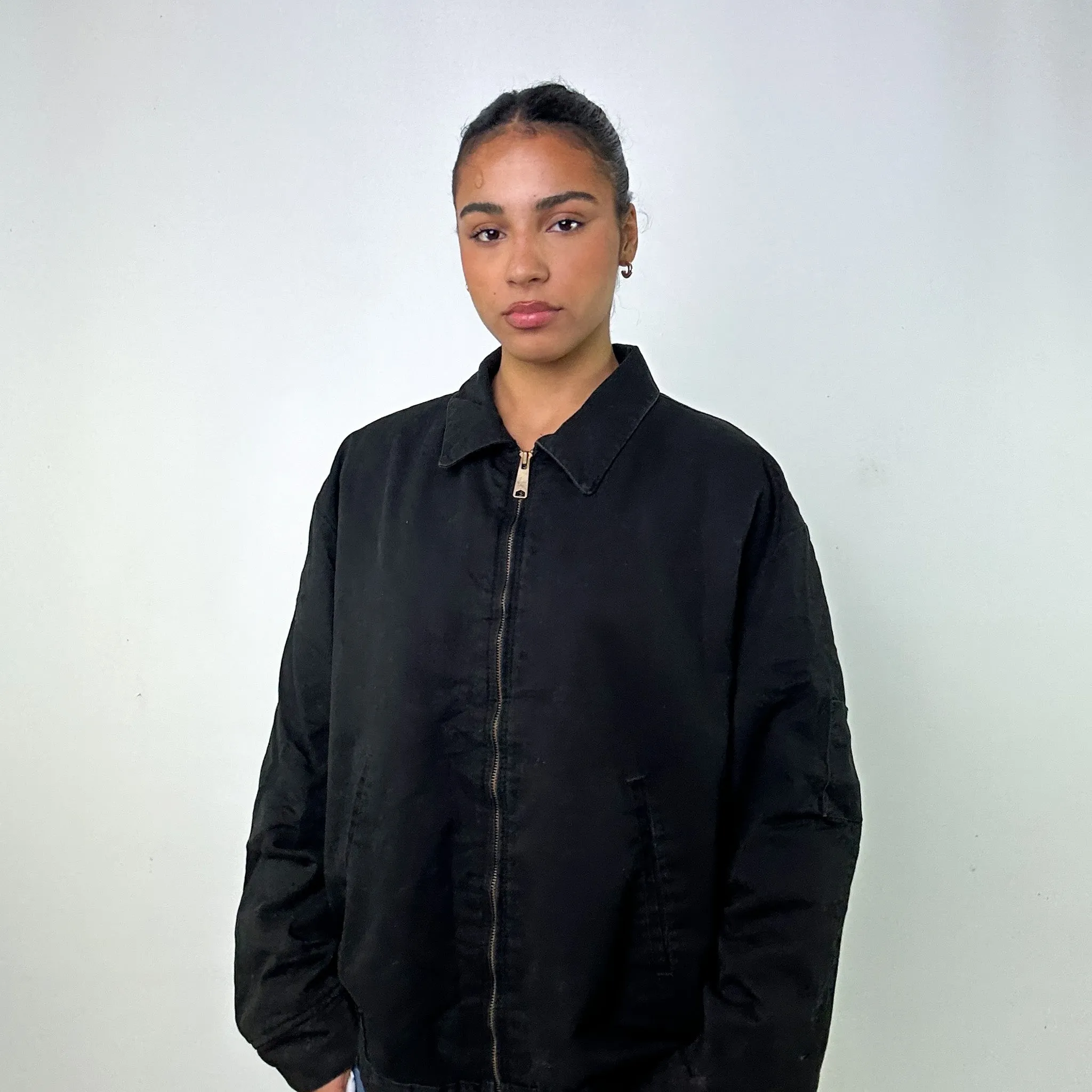 Black Vintage Dickies Bomber Workwear Jacket Coat (XL)