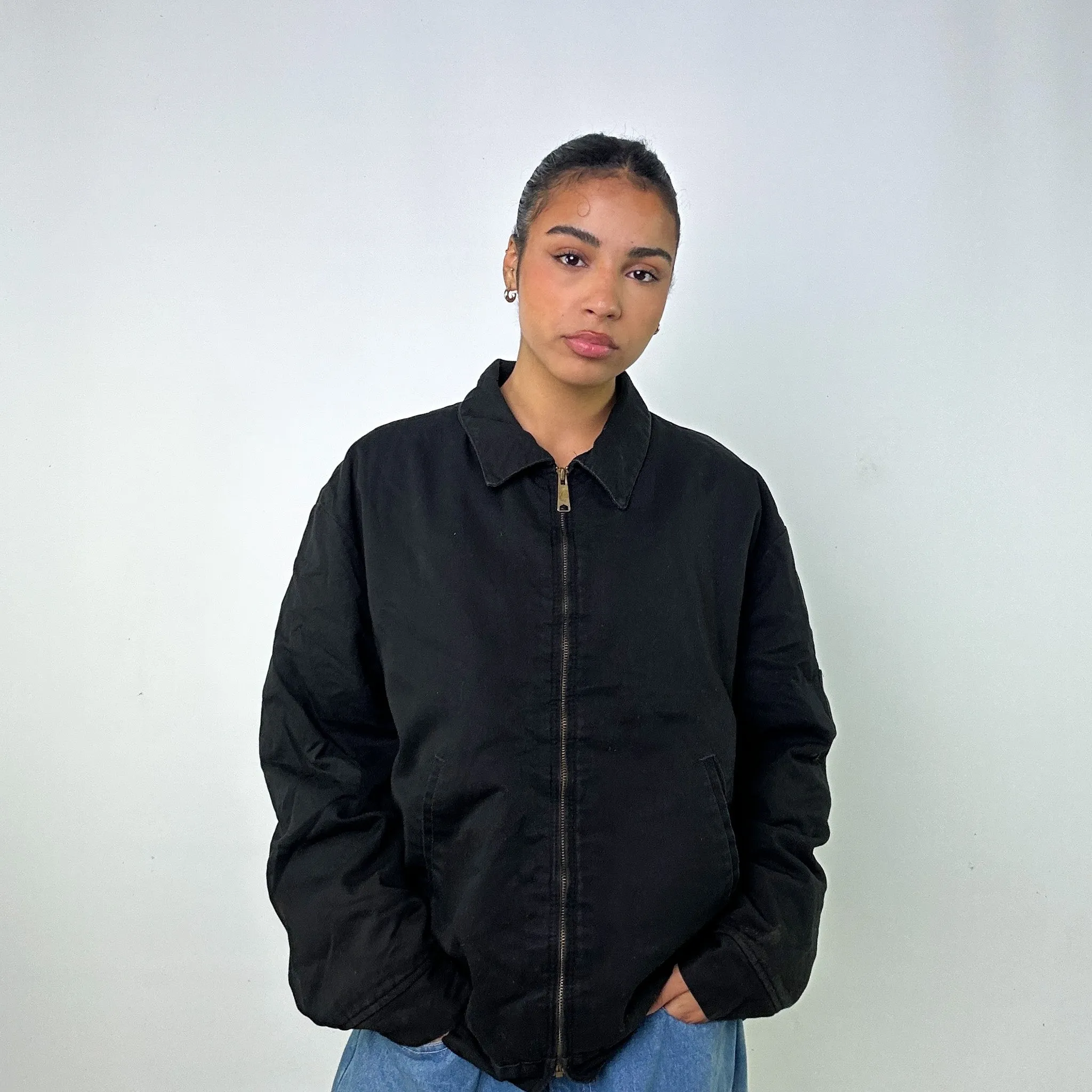 Black Vintage Dickies Bomber Workwear Jacket Coat (XL)