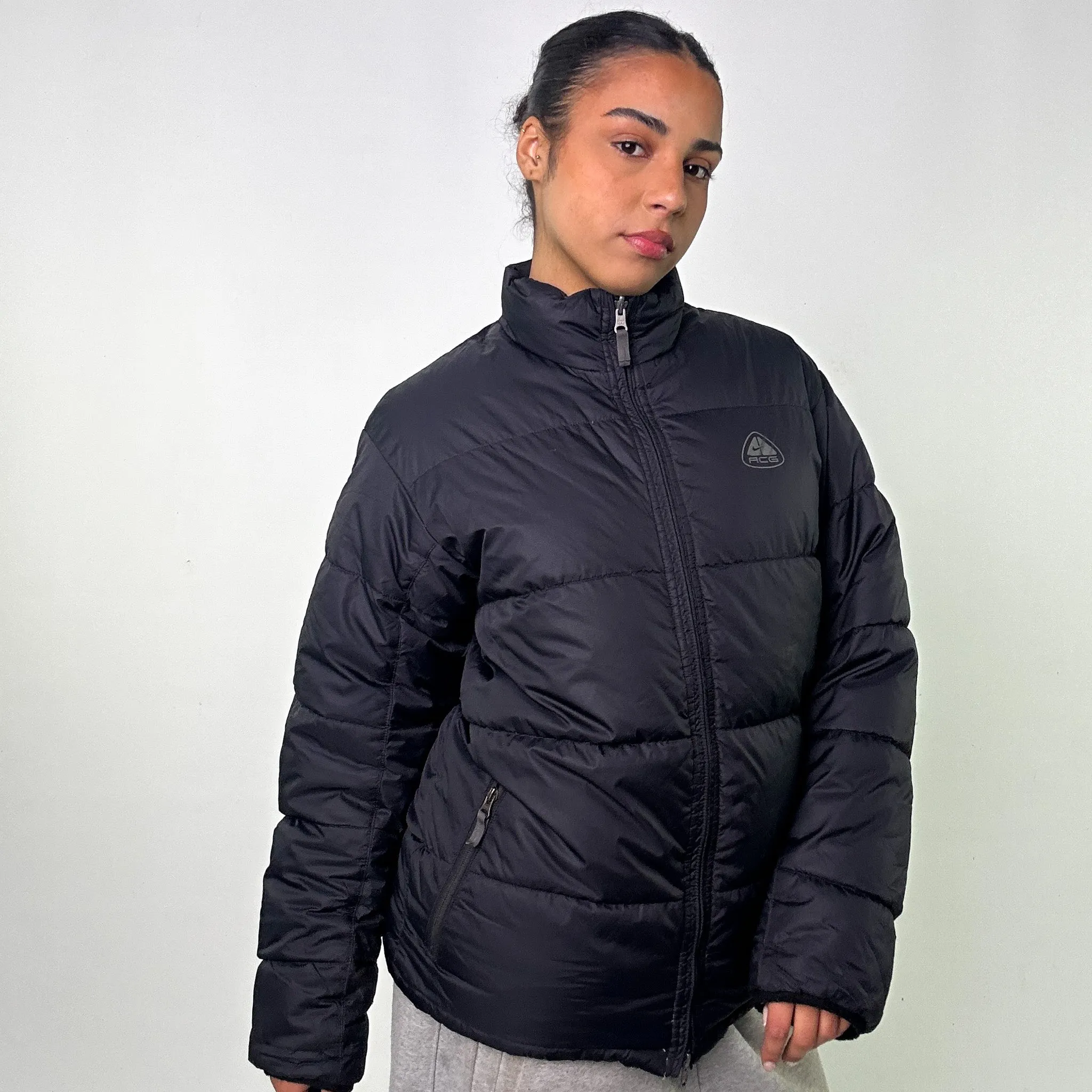 Black y2ks NIKE ACG Reversible Puffer Jacket Coat (L)