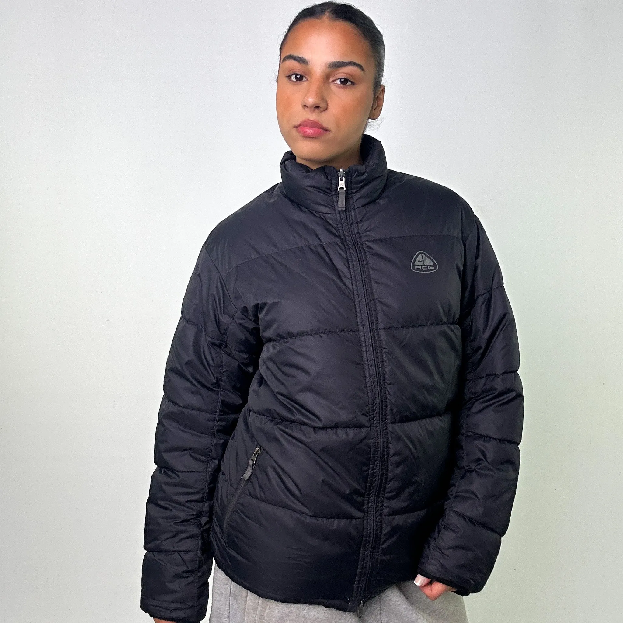 Black y2ks NIKE ACG Reversible Puffer Jacket Coat (L)