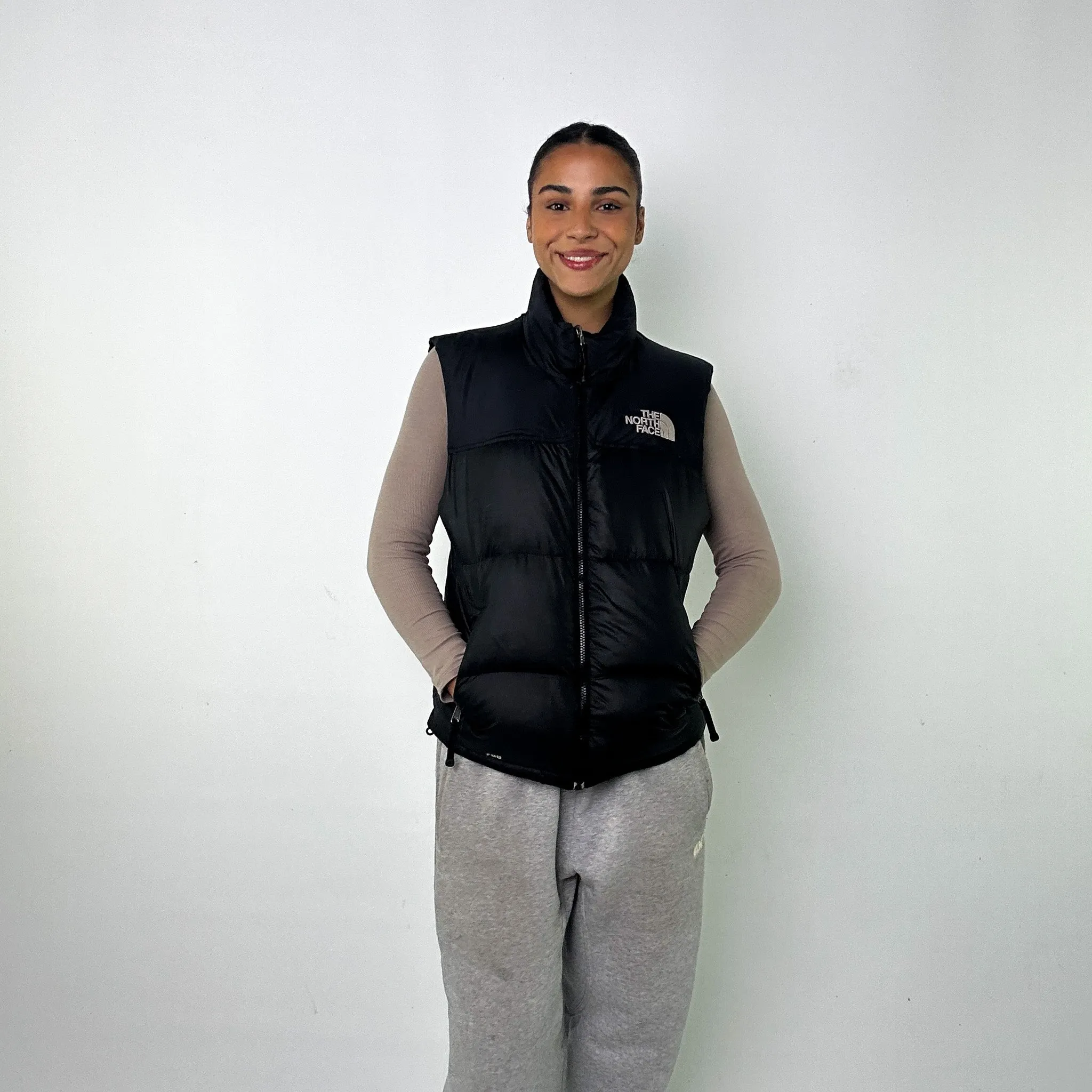 Black y2ks The North Face Nuptse 700 Series Puffer Jacket Coat Gilet (S)