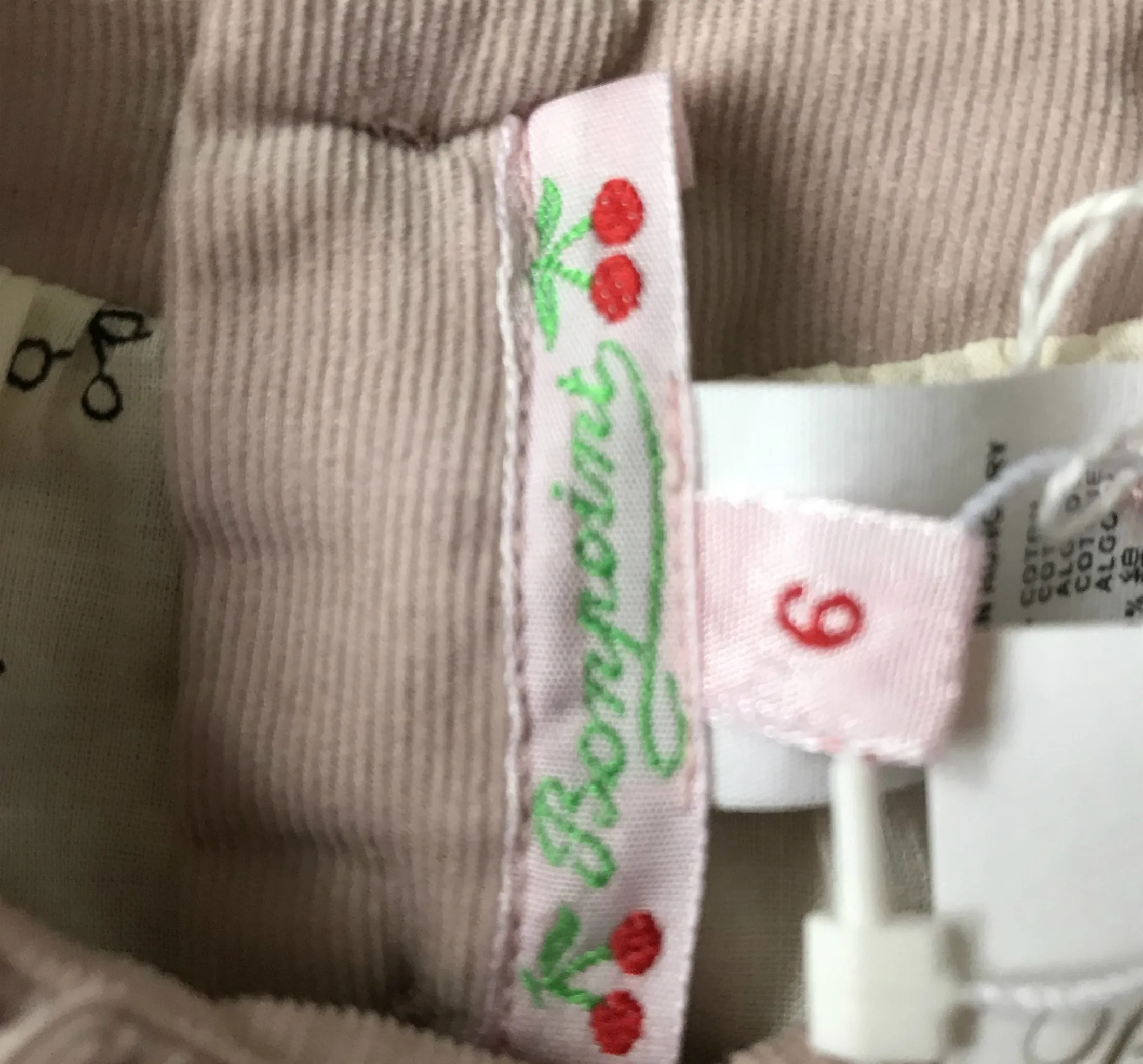 Bonpoint Dusty Rose Fine Cord Dress: 6 Months