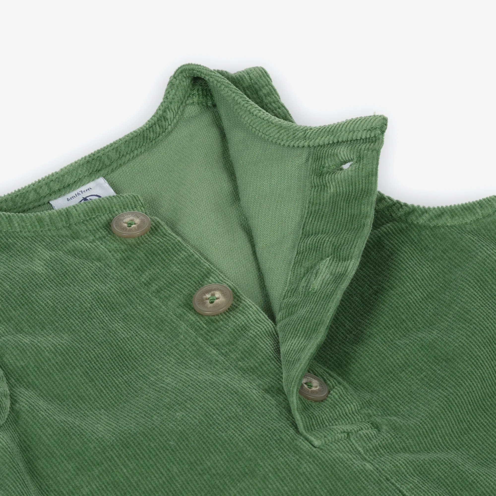 Boys Green Corduroy Dungarees