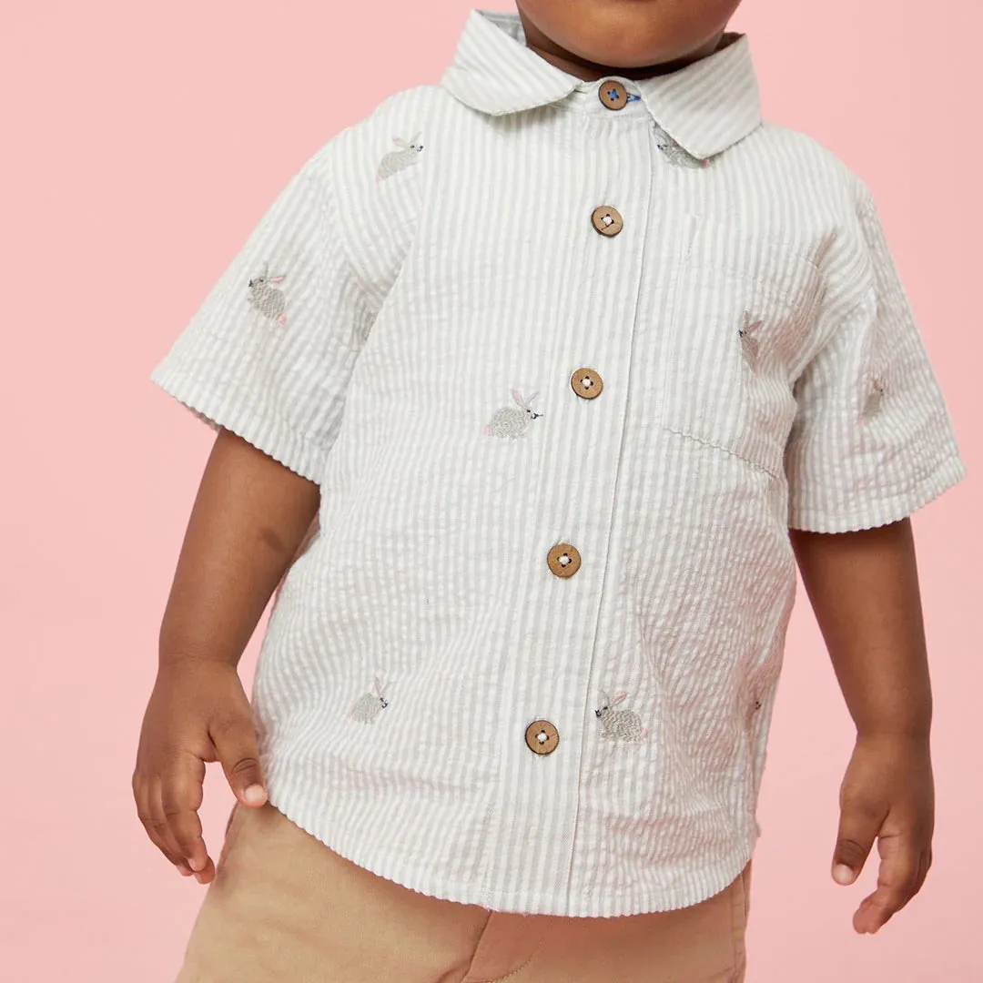 Boys Jack Shirt / Bunny Embroidery