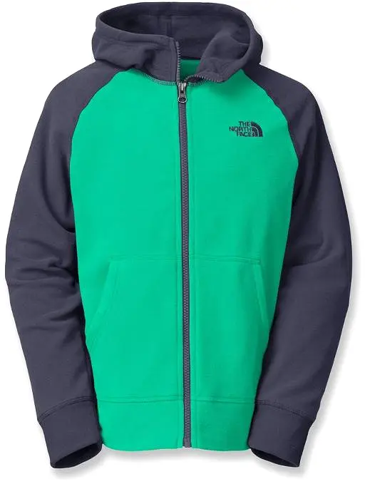 Boys' The North Face | Glacier Full Zip Fleece Hoodie | Billiard Green