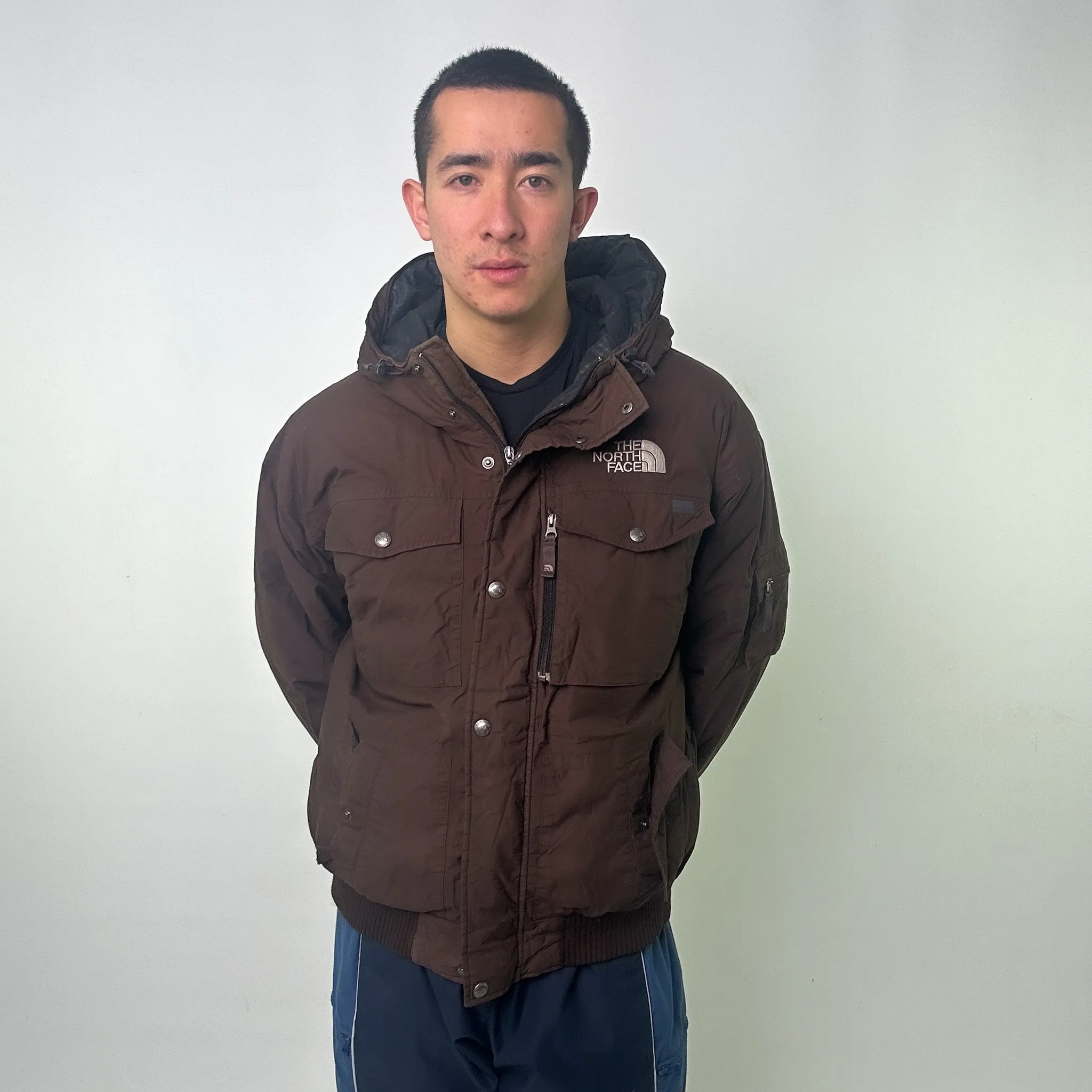 Brown 90s The North Face Hyvent Puffer Jacket Coat (L)