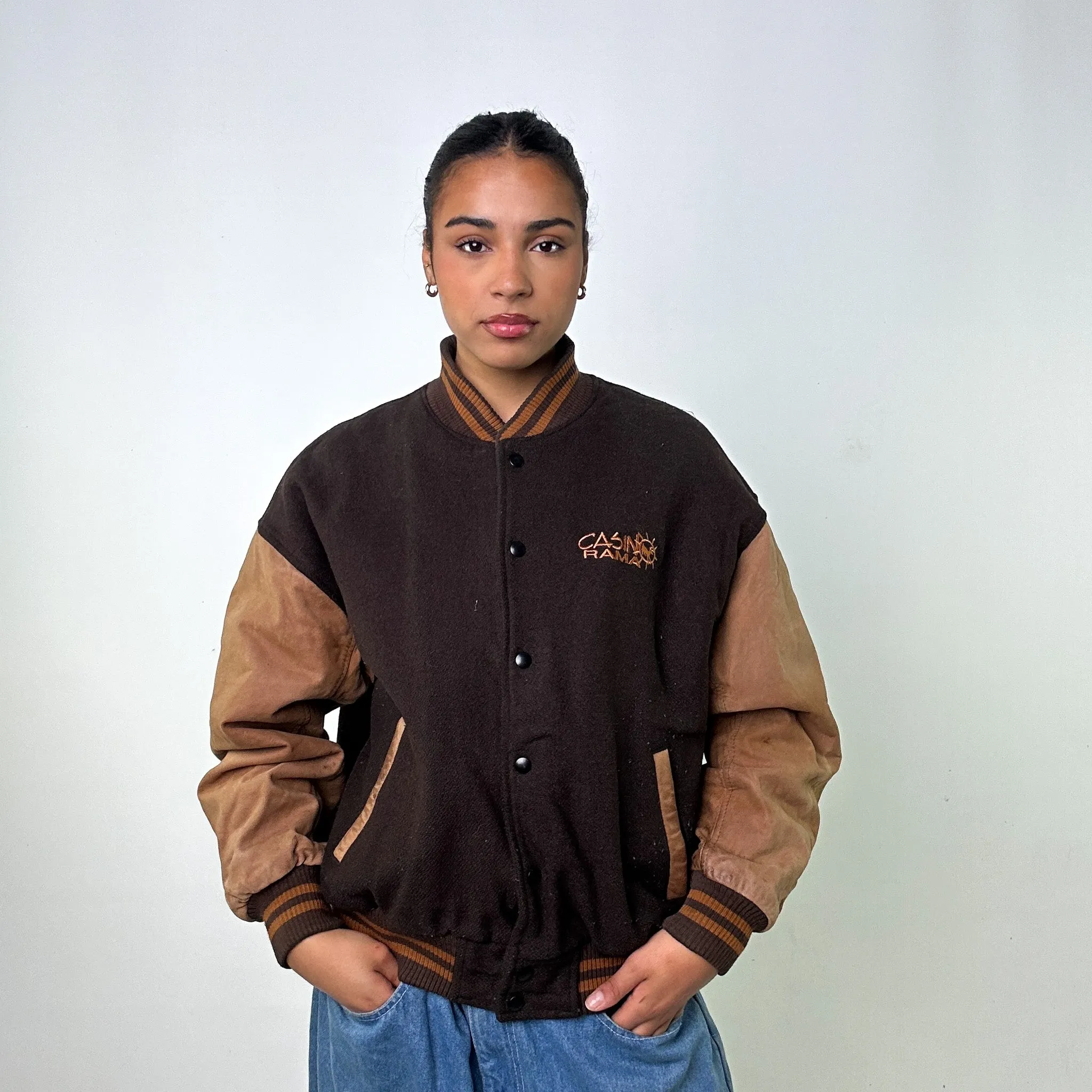 Brown Vintage Créadis Varsity Jacket Coat (L)