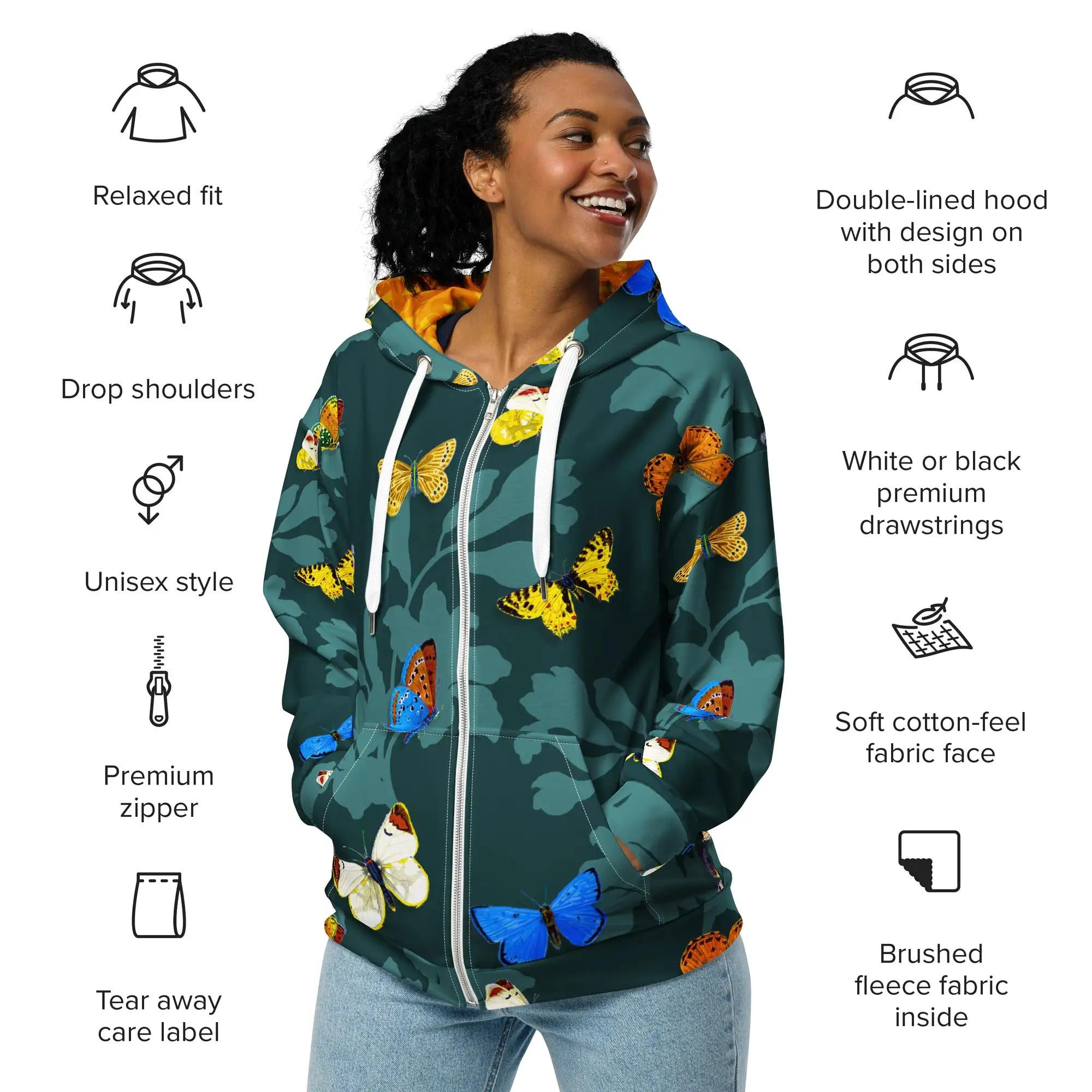 Butterfly Bonanza Unisex zip hoodie