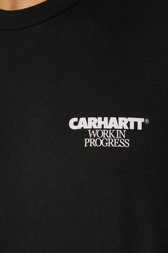 Carhartt WIP cotton longsleeve top Ducks black color with a print I033663.89XX