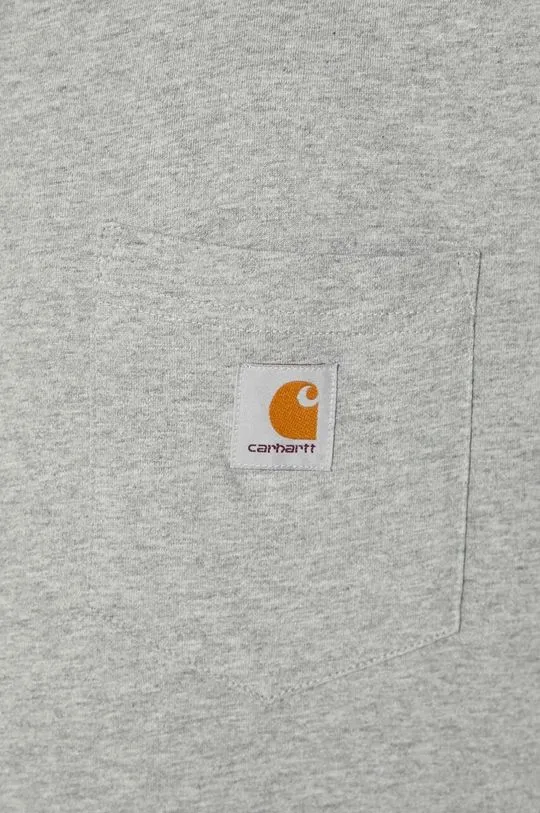 Carhartt WIP cotton longsleeve top Longsleeve Pocket gray color I030437.V6XX