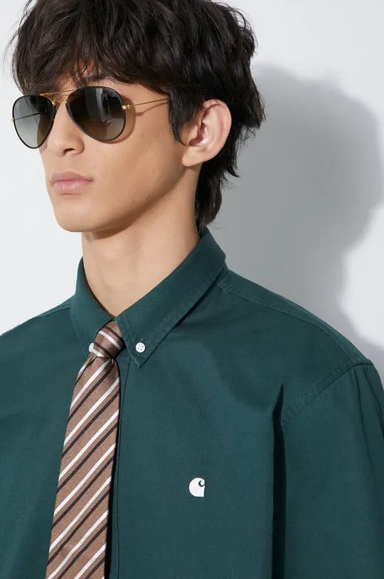 Carhartt WIP cotton shirt men's green color