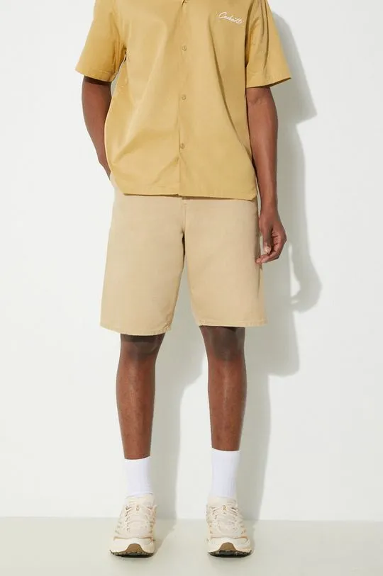 Carhartt WIP cotton shorts Single Knee Short beige color I027942.1YH3K