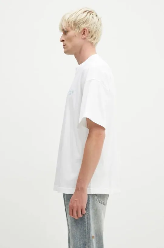 Carhartt WIP cotton t-shirt S/S Signature Script men’s white color with an application I033828.2JIXX