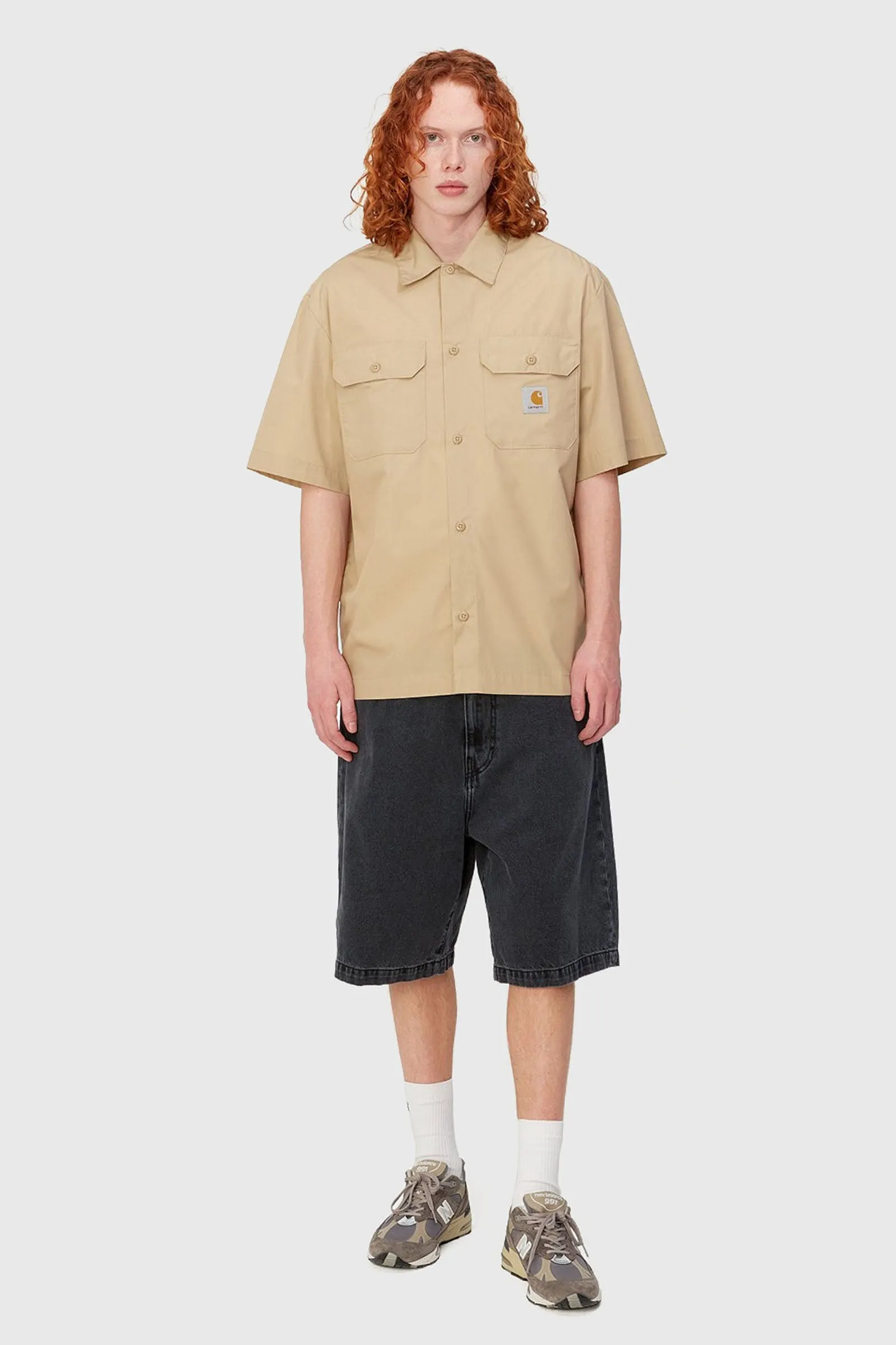 Carhartt Wip S/s Craft Shirt Beige Uomo