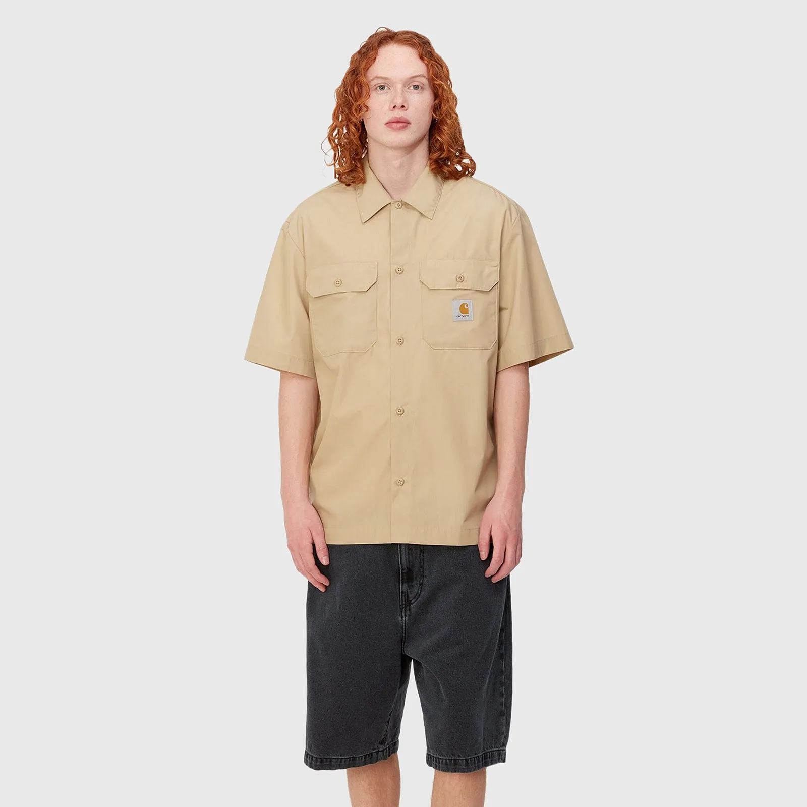 Carhartt Wip S/s Craft Shirt Beige Uomo