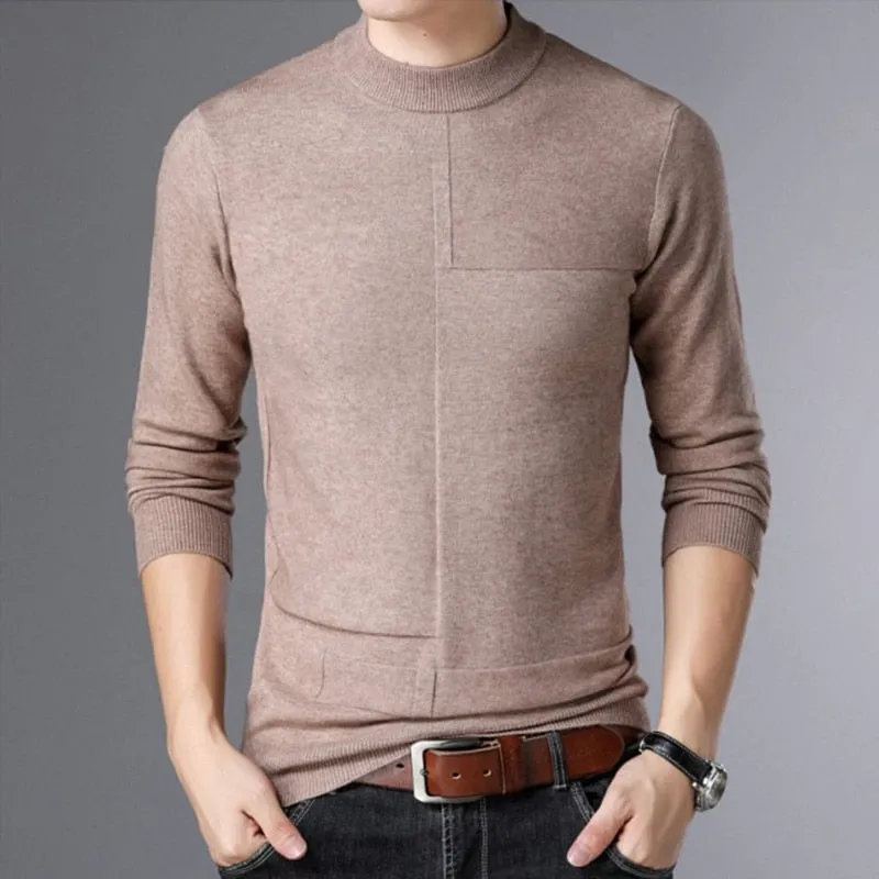 Casual Men's Floral Thick Winter Warm Knitted Cashmere Pullover Sweater