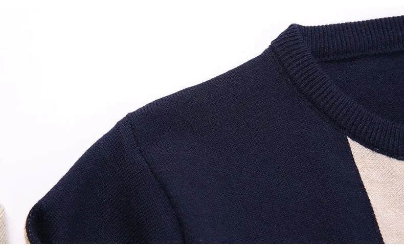 Casual Men's Floral Thick Winter Warm Knitted Cashmere Pullover Sweater