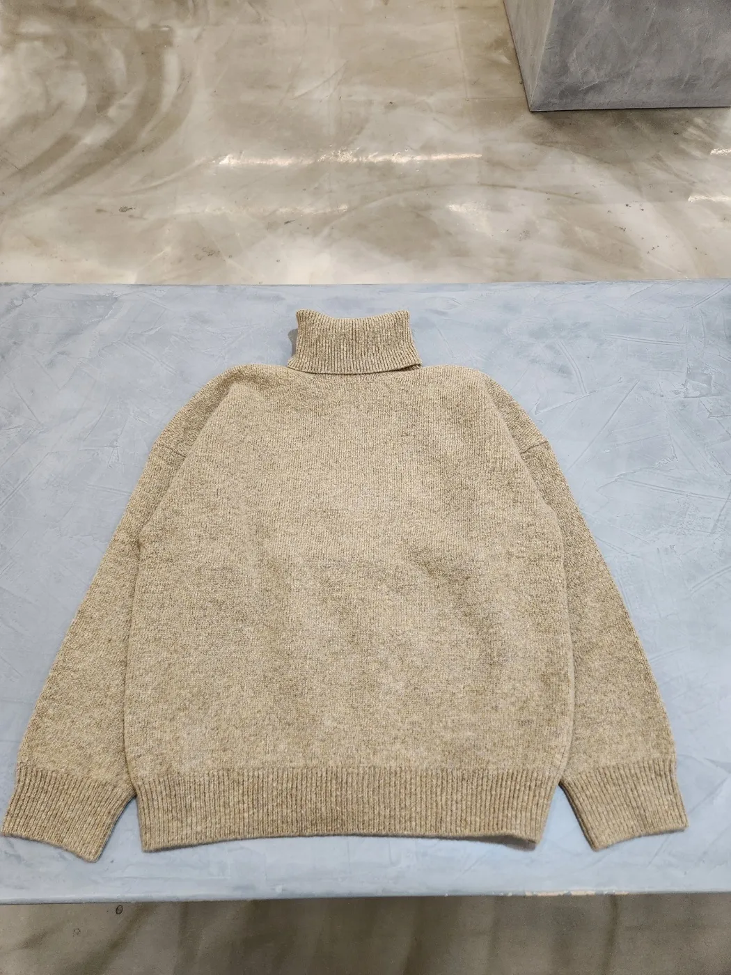 CELINE  |Turtle neck sweater in double face wool and cashmere